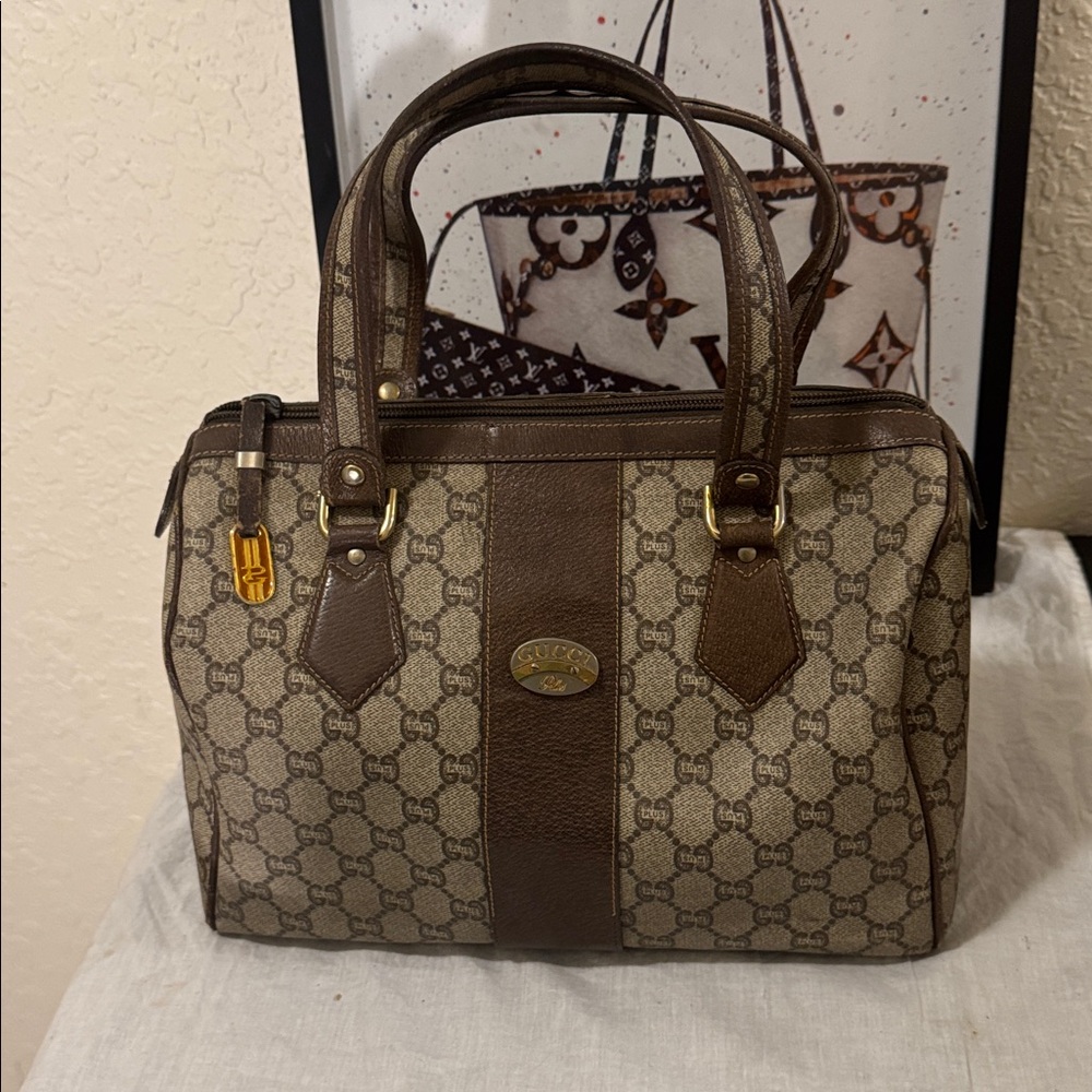 Gucci Plus Vintage Boston Monogram Handbag